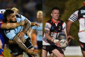 Andrew Fifita and Liam Ball will meet in the middle of Jack Woolaston Oval on Saturday, March 9. Pictures by Jonathan Carroll and Gareth Gardner