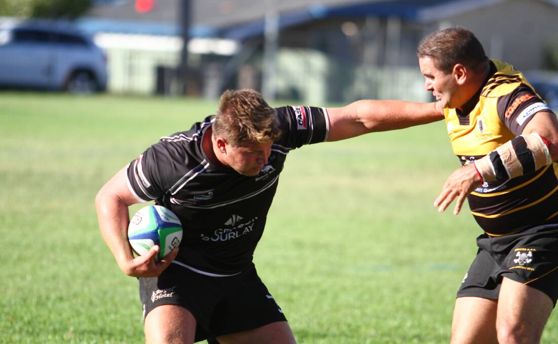 ON THE PROWL: Moodie zeroes in on Bulls prop James Gall.