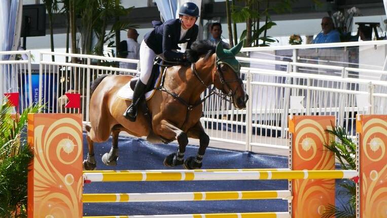 DYNAMIC DUO: Dungowan rider Laura Munt, see here on Wellington Grandorie, is impressing in the US. Photo: Kirsty Pasto/Equestrian Australia 