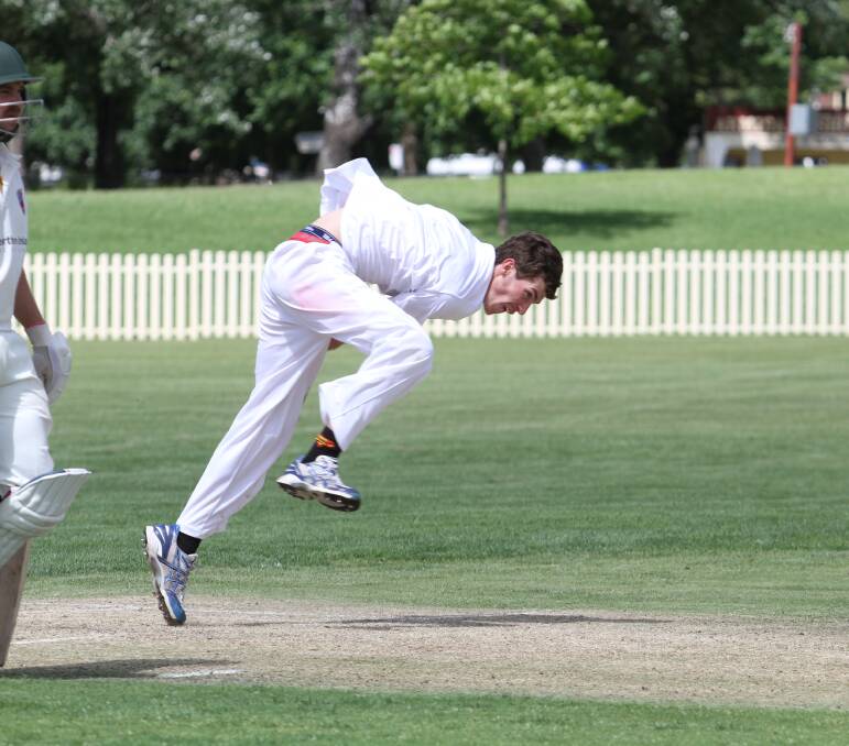 BACK-BENDER: Armidale quick Tyson Burey in search and destroy mode en route to figures of 2-18 off five overs.