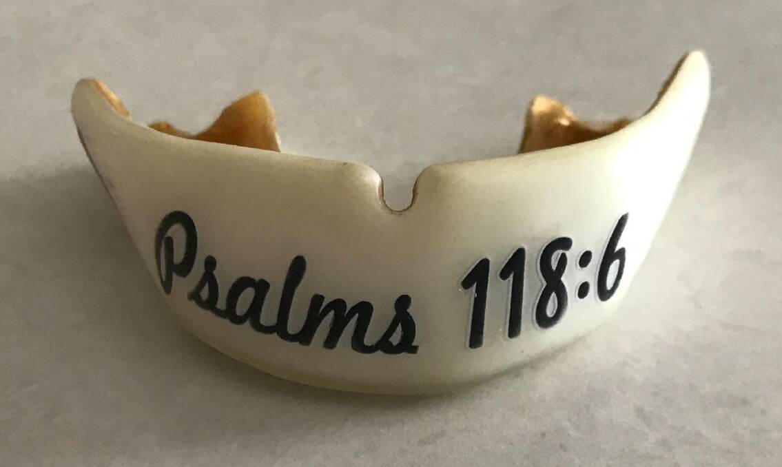 OLD TESTAMENT: Bonnell's mouthguard.