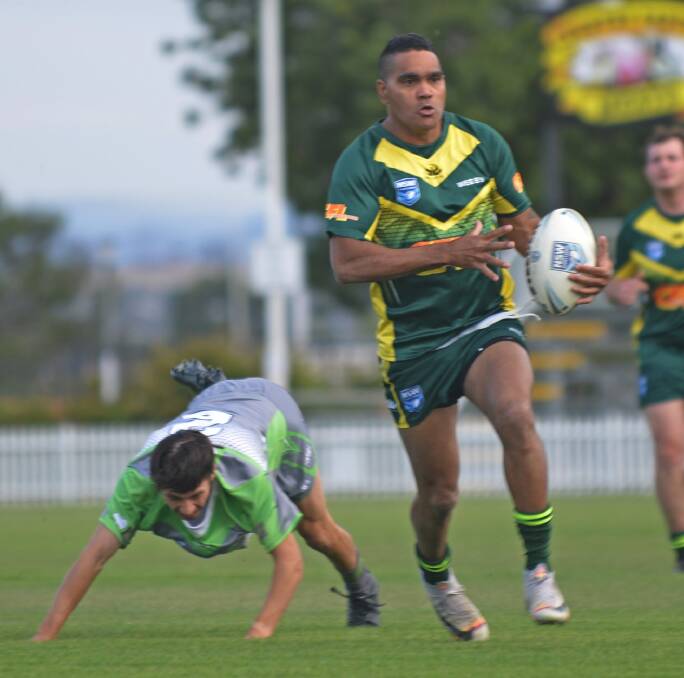RAMPAGING: Brenton Cochrane goes for a gallop at Scully Park on Saturday night.