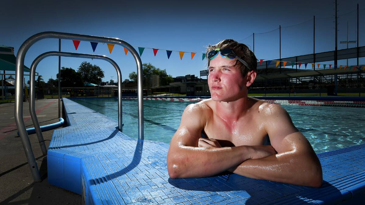 FOOTY WINS: Nathan Watts swims like a fish but swimming is not his true love. “Mum and Dad enjoy me swimming. I like my rugby more.” Photo: Gareth Gardner