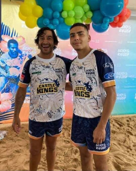 STAR POWER: Nean with Cowboys legend Johnathan Thurston. Photo: Supplied