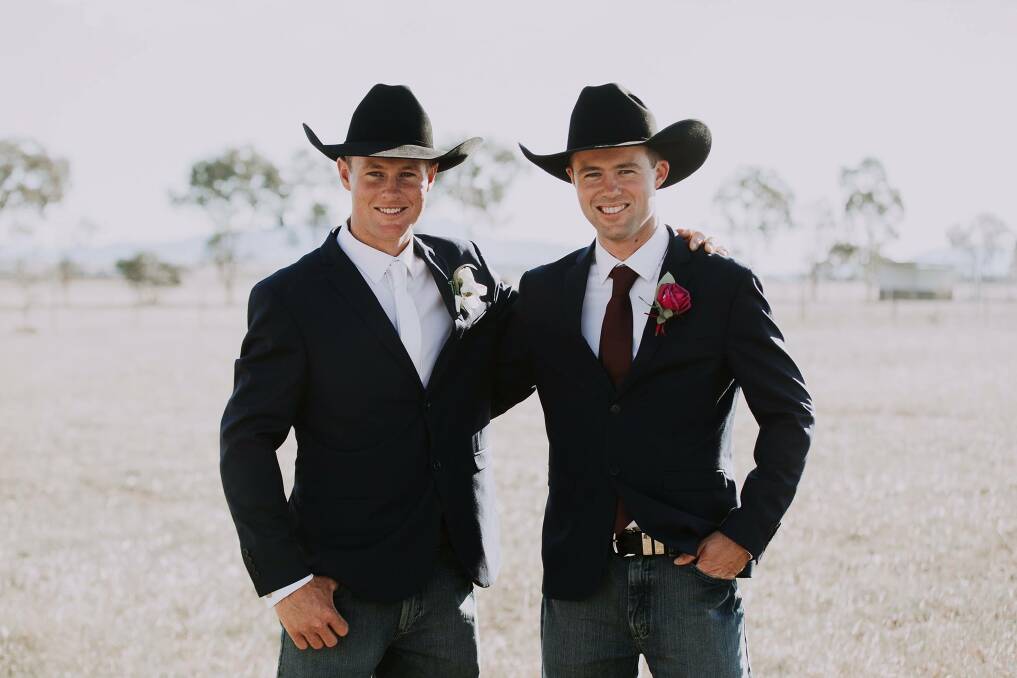 BLOOD TIES: Luke and Cody Morgan on the former's wedding day in November, 2017. The brothers have formed a potent horse racing partnership. Photo: Facebook