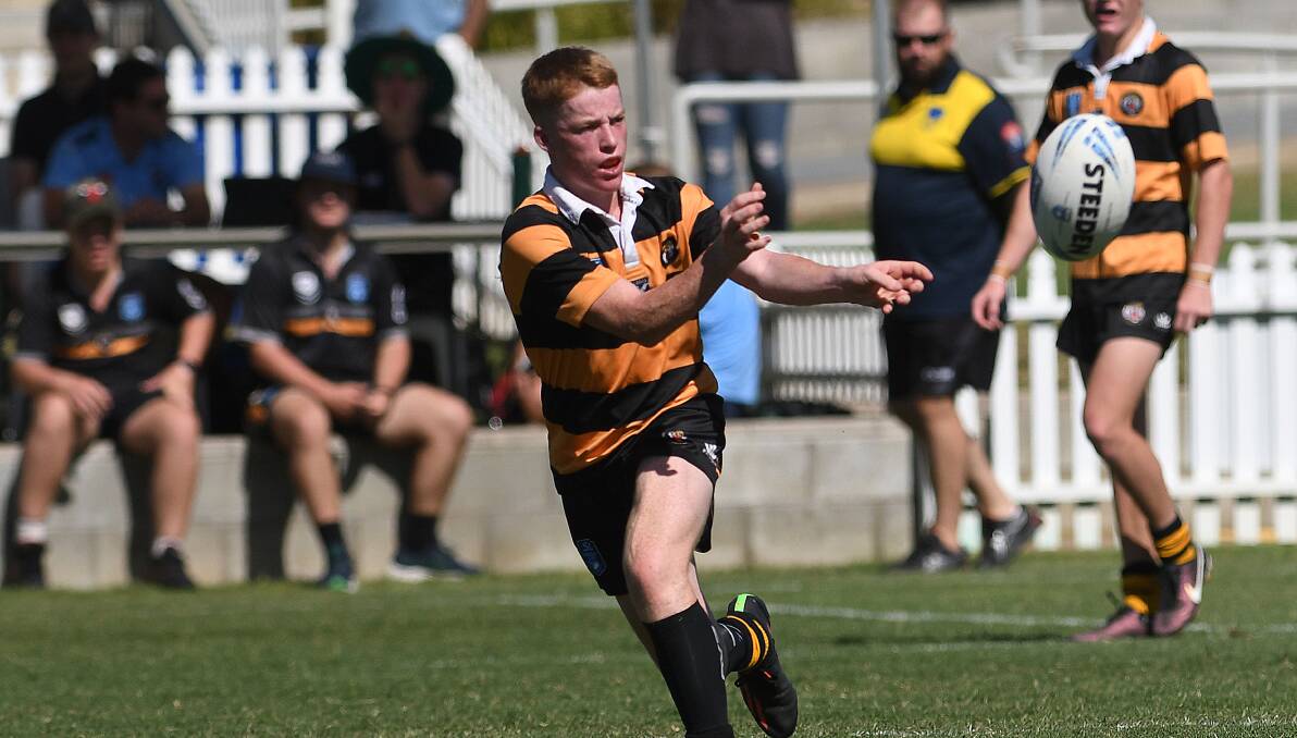 Weatherall fires a pass in the Northern Tigers' Andrew Johns Cup loss to the Northern Rivers Titans at Scully Park in February, 2023. Picture by Gareth Gardner