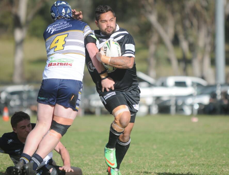 VENOM: Magpies centre James Hogbin on the charge. Photo: Mark Bode
