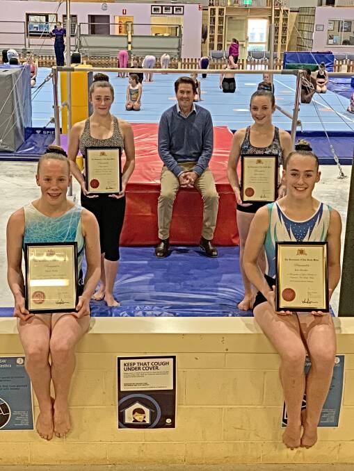 REWARD FOR EFFORT: Back (L-R) Paige Seaton, Kevin Anderson, Amber Downes. Front (L-R): Maisie Wilde and Josie Douglas. Photo: Supplied