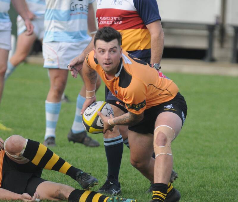 HIGH STAKES: Pirates halfback Jackson Sharpe in action against the Lions. Photo: Mark Bode