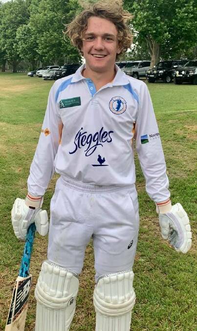 TON OF TALENT: Callum Henry after scoring his maiden century of the summer, for Tamworth against Coalfields. Photo: Facebook