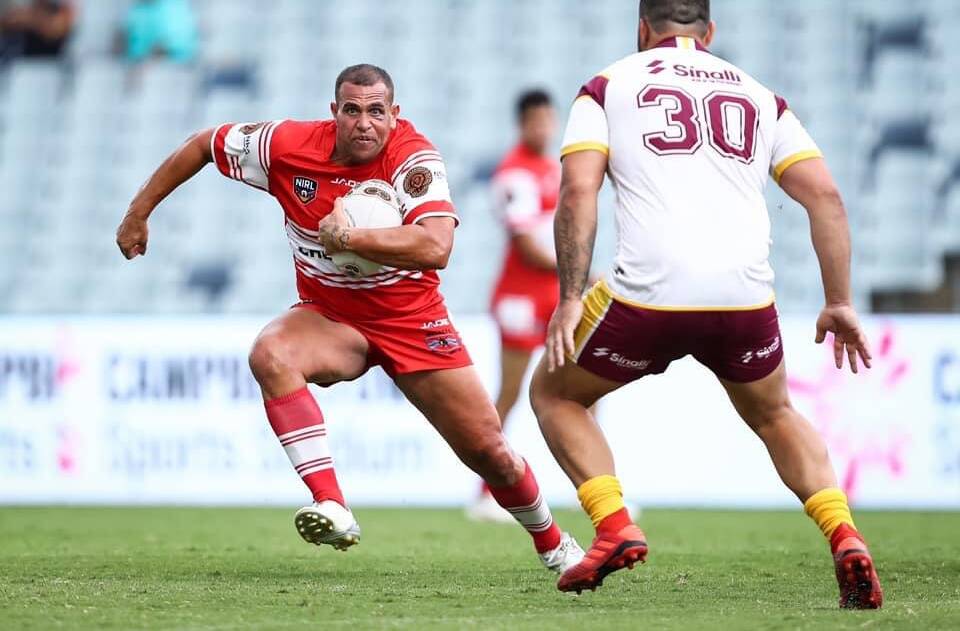 AGELESS WARRIOR: Chris Hunt in action at Tribal League: Photo: National Indigenous Rugby League Championships