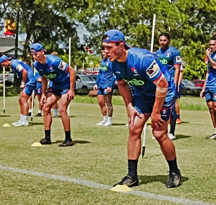 Mitchell Henderson trains with the Knights' NRL squad this off-season. Picture supplied