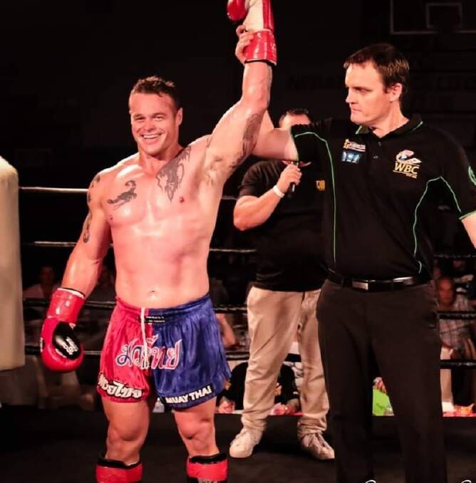 HARDCORE: Trindall wins his last Muay Thai fight. Photo: Facebook