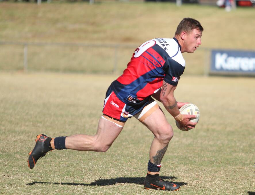 STRIKE WEAPON: Roosters rake Ryan Martin crossed for three tries in the big win over Narrabri, continuing his rich vein of form.