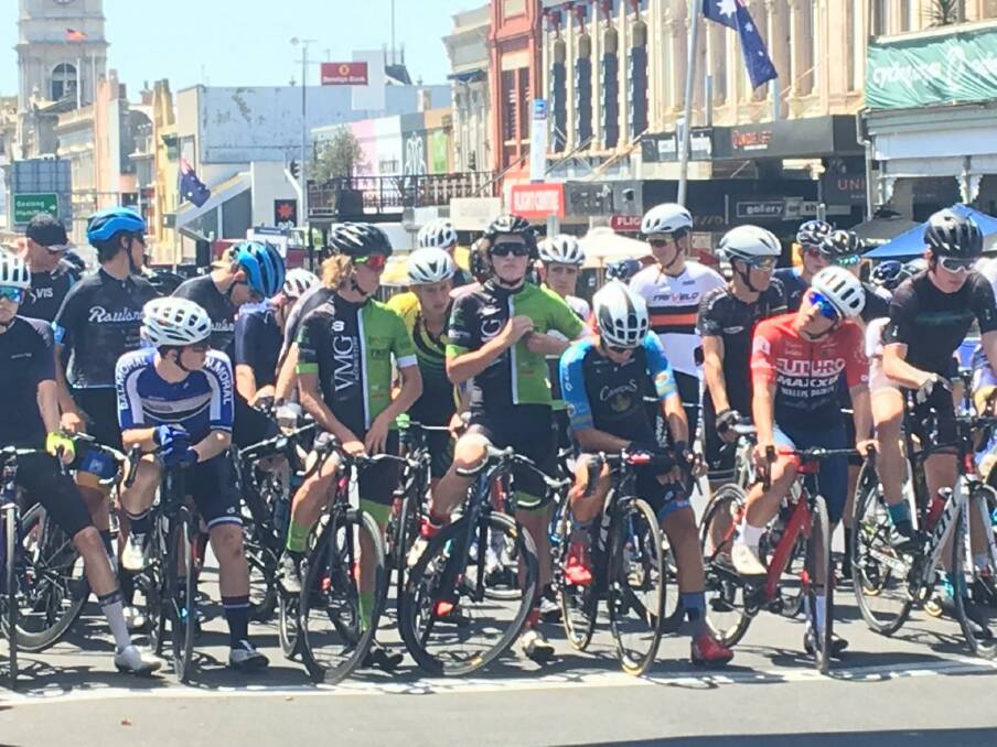 CALM BEFORE STORM: Riders prepare for the start of the criterium. Photo: Supplied