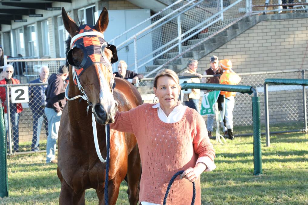 BETTER HALF: Trudy Edmonds and Free Billy after the Moree win. Photo: Bradley Photographers