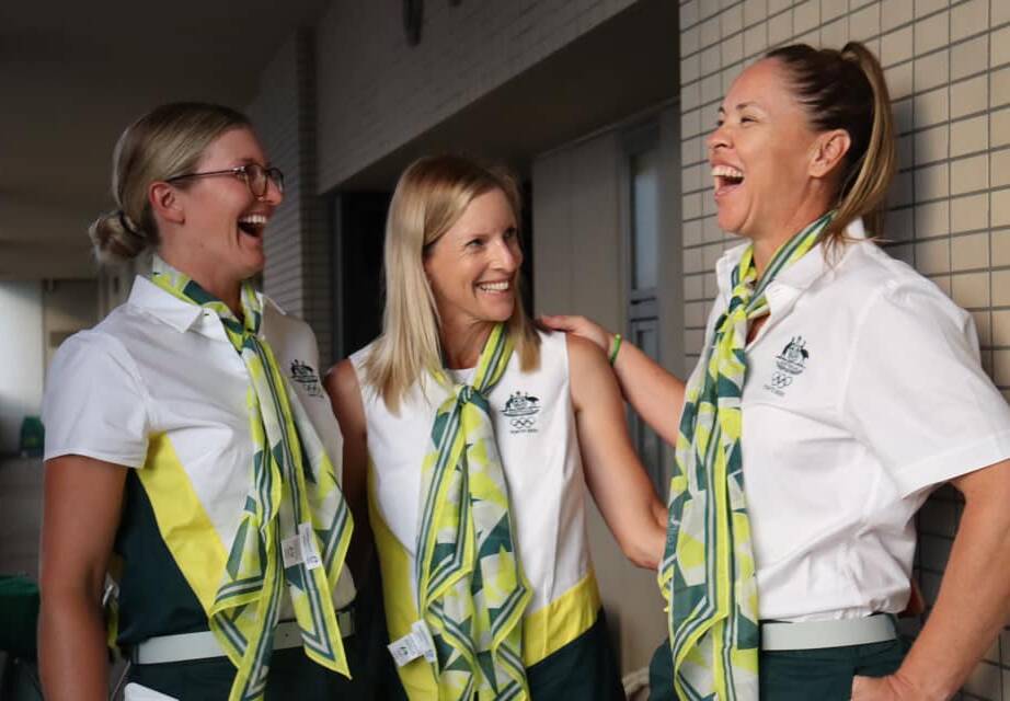 REWIND: Teammates Chelsea Forkin, Leah Parry and Stacey Porter at the Olympics. Photo: Facebook 