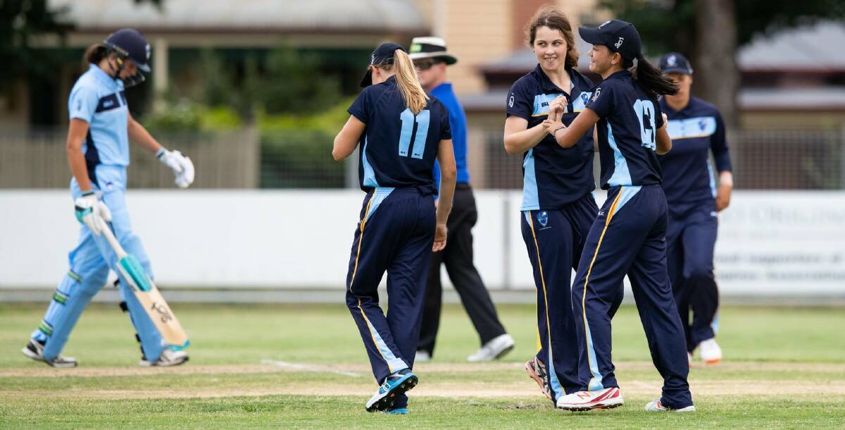 SPEED QUEEN: Tamworth quick Jessica Davidson celebrates a wicket for ACT/NSW Country. Photo: Facebook