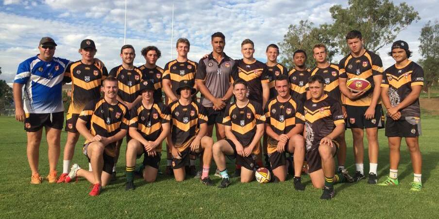THE BOYS: Tom Learoyd-Lahrs (centre) and his under-18 Greater Northern Tigers. 