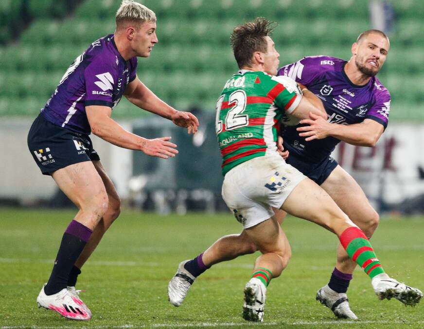 SPECIAL FLASHBACK: Lewis in action during his NRL debut. Photo: Melbourne Storm