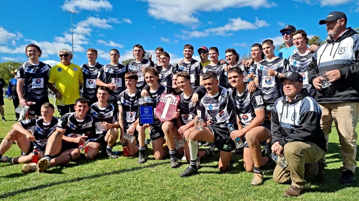 Werris Creek celebrate their win over Dungowan in the under-18 grand final at Jack Woolaston Oval on Saturday, August 19. Picture by Zac Lowe 
