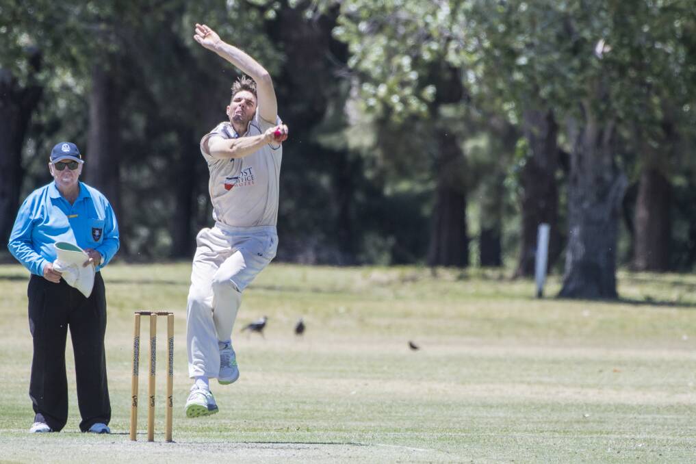 SHARP WEAPON: Souths' pace spearhead Tom O'Neill bends the back in picking up another five-wicket haul.