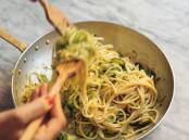 'My' spaghetti with zucchini and basil. Picture by Saghar Setareh
