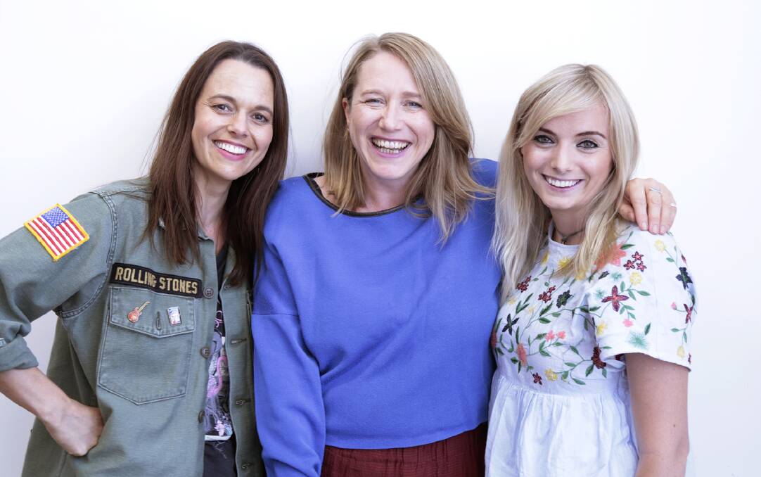 Live and lively: Mia Freedman, Holly Wainwright and Jessie Stephens from Mamamia Out Loud!.
