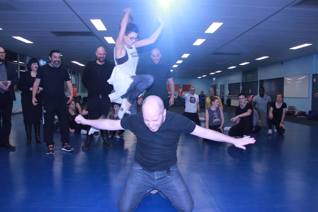 In action: Cast members, including (front) Josh Hatton and Anika Chillingworth, rehearse for the production of Jesus Christ Superstar. Picture: Ethan Crosby-Wolfe.