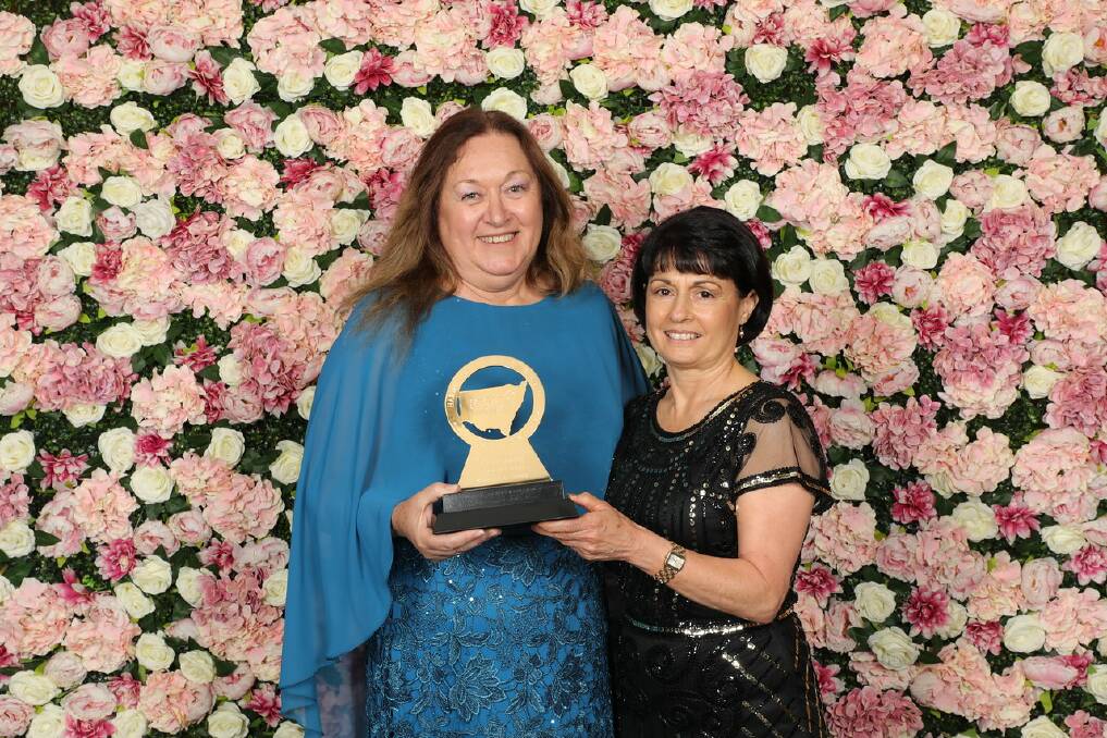 Success: Keeping Pace's Julie Maughan and Tamworth Harness Racing Club's deputy chair and director Joyce Walsh at the awards.