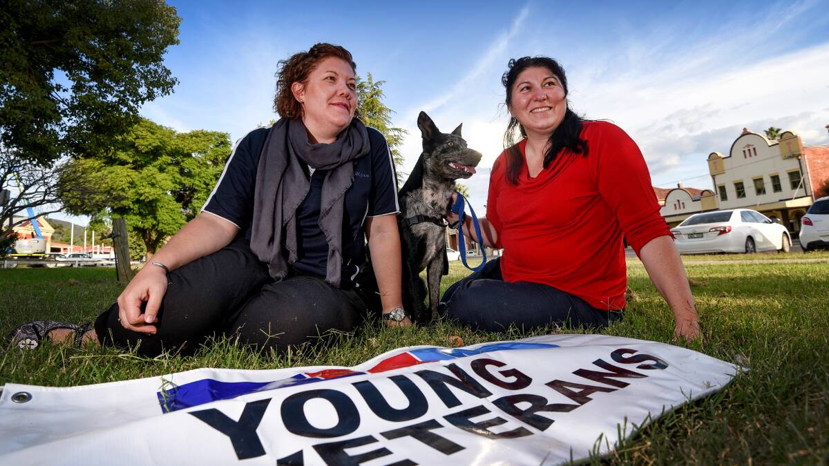 TRIBUTE: Tamworth Young Veterans Libby Ryman and Rebecca Linich at the site of the new young veterans memorial. Photo: Gareth Gardner