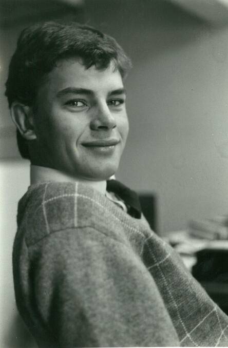 Mark Ferguson, 18, at his first job as a cadet journalist in Tamworth in 1984.