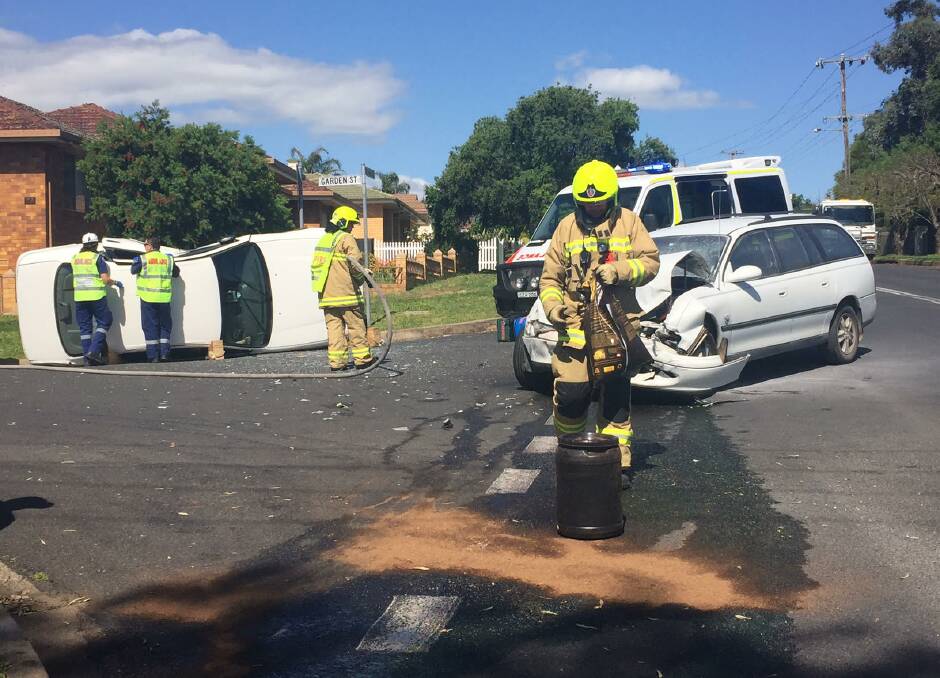 Two people remain trapped after a two-car crash. Photo: Breanna Chillingworth