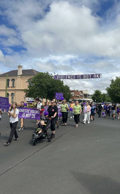 The community rallied together in support of the Inverell Community Violence Prevention Team's street march on Friday. Picture supplied.