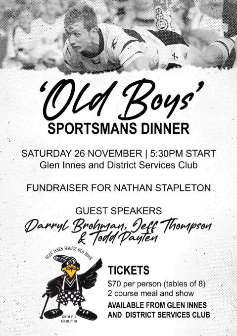 Darryl Brohman, Jeff Thomson and Todd Payten join fundraising event for Nathan Stapleton