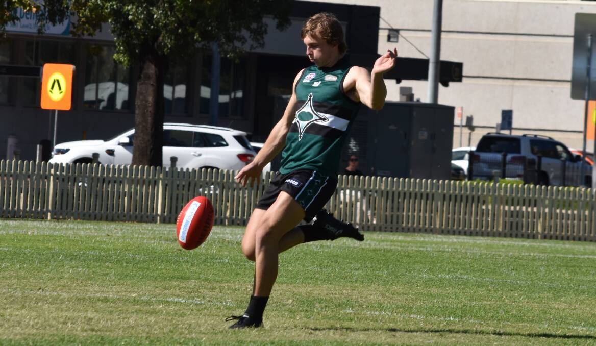 UP TO THE CHALLENGE: Morgan Dunn has made the step up to the senior Nomads team in the AFL North West competition. 