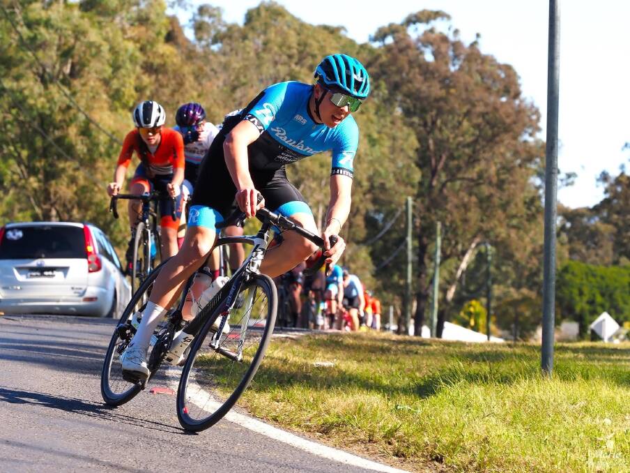 Toby Inglis dominates the track in the Sydney Junior Tour 57 km Road Race. Picture by MoHo Photography)