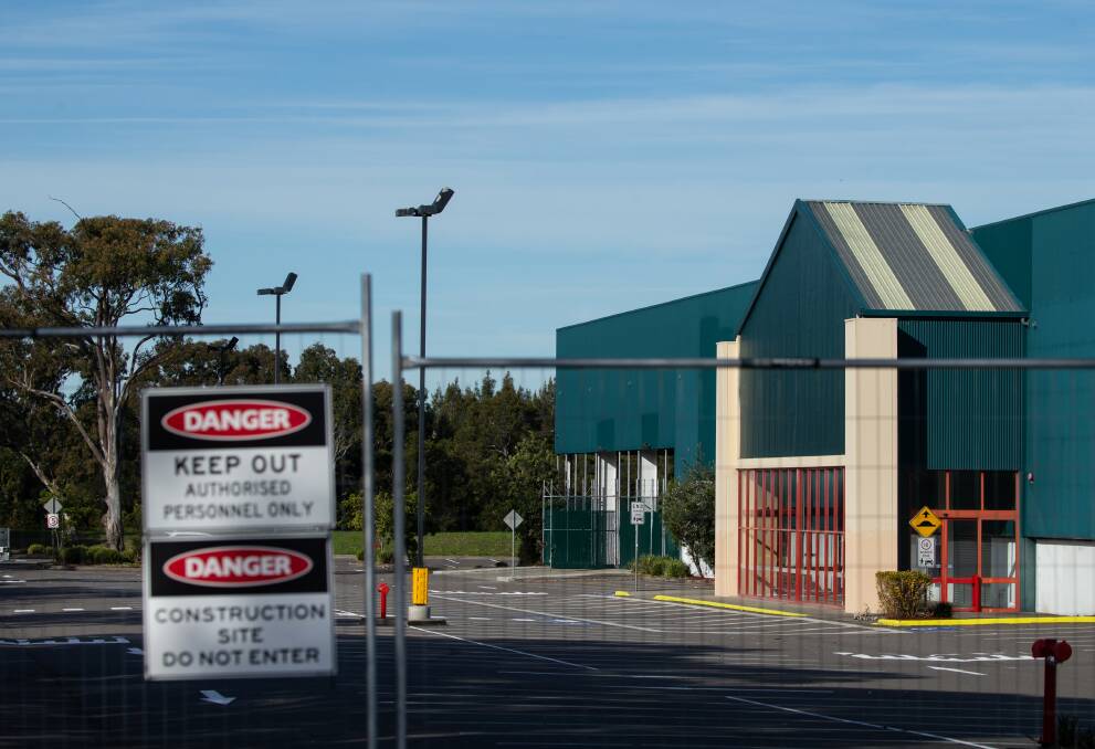 Shed shot: The former Bunnings at Belmont is being converted into the state's second mass vaccination centre. Photo: Marina Neil