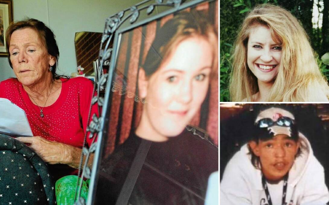 HELP THEM GET HOME: Jessica Small ( her mother Ricki in the backdrop), Janine Vaughan and Andrew Russell, are all missing from Bathurst.