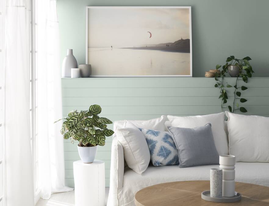 STATE OF CALM: More than 41 per cent of participants voted this soft grey-green colour the most relaxing, followed by Taubmans Faded Lilac and Padre Blue.
