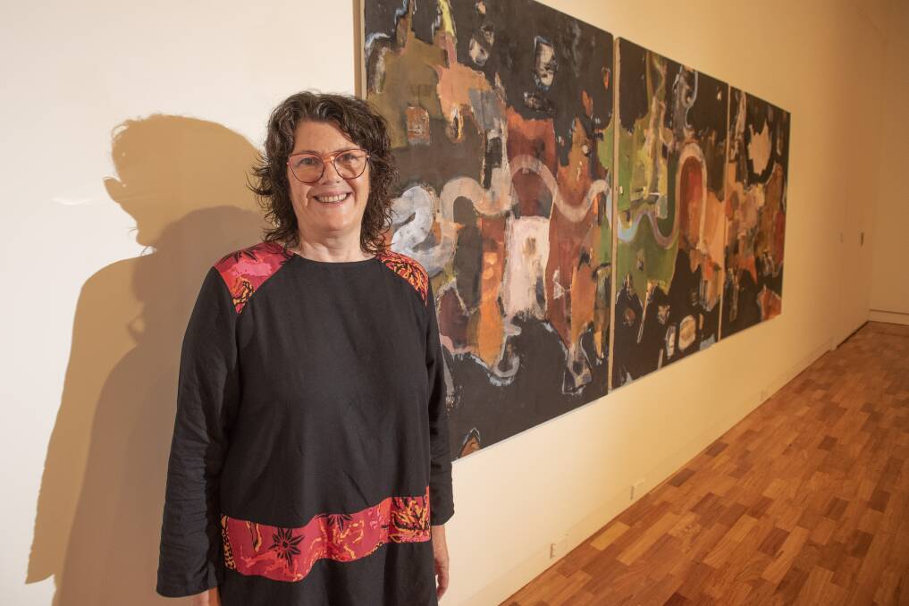 NEW VIEW: Tamworth artist Michelle Hungerford has a new exhibition on display, depicting aerial views of regional landscapes. Photo: Peter Hardin