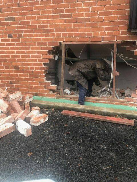  CRASH: A car crashed into a brick wall at Plains Pantry in Willow Tree. Photo: Supplied