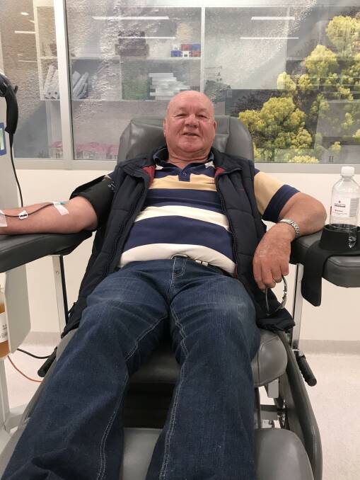 GIVING BACK: John Clifford is a veteran blood and plasma donor, pictured giving his 175th donation on Friday. Photo: Supplied