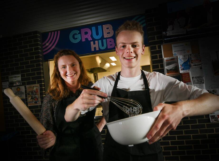 CHEFS: Tamworth Regional Council's Veronica Filby and youth council member Callum Davies are excited to serve up snacks from the pop up cafe. Photo: Gareth Gardner