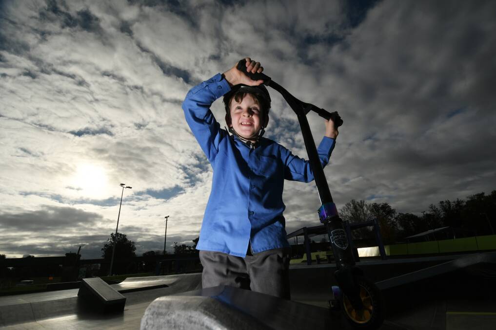 PLAY TIME: Parks and playgrounds have seen an upswing in use. Zac Hazlewood makes the most of the Tamworth skate park reopening. Photo: Gareth Gardner