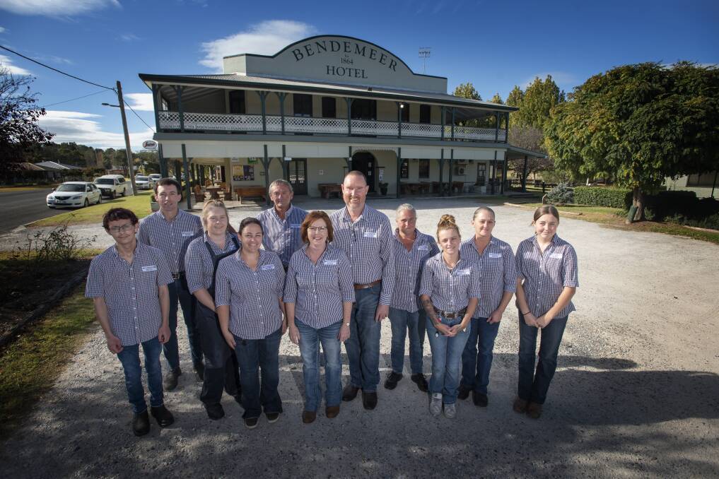 DREAM TEAM: The Bendemeer Hotel employs ten local staff, and the new owners said they make up a great and passionate team. Photo: Peter Hardin