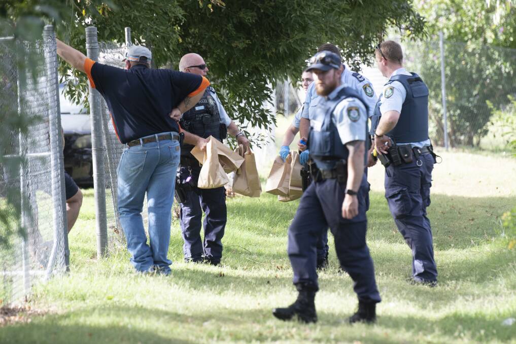 INVESTIGATIONS: Police operation near the Peel River on Tuesday morning. Photos: Peter Hardin