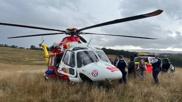 The Westpac Rescue Helicopter was tasked to the scene. Picture supplied by WRHS