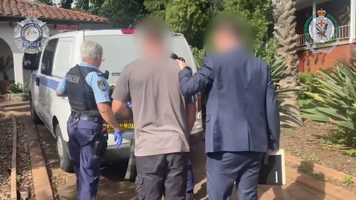 ARRESTED: Counter-terrorism police swooped on the accused at his Tamworth home after months of investigating alleged "extremist" messaging. Photo: NSW Police and AFP