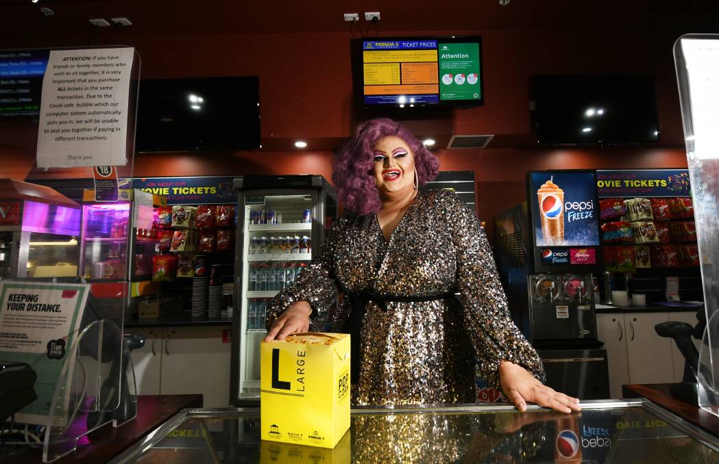 FABULOUS: Tamworth's own drag queen Miss Blake Riley will dress in her finest to host the city's first official Mardi Gras event at the cinemas. Photo: Gareth Gardner